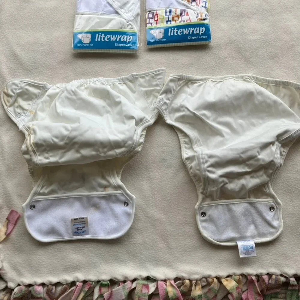 2 New Litewrap Sz. Large Cloth Diaper Covers - waterproof, 20-30lbs